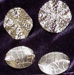 crimped silver button earrings crimped silver button earrings
