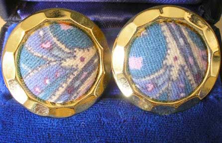 fabric button earrings fabric button earrings